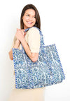 Elie Beaumont Serendipity Cotton Quilted Tote, Blue Reef