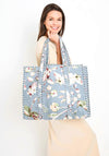 Elie Beaumont Serendipity Cotton Quilted Tote, Grey Meadow