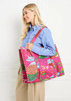 Elie Beaumont Serendipity Cotton Quilted Tote, Tropical Fuchsia