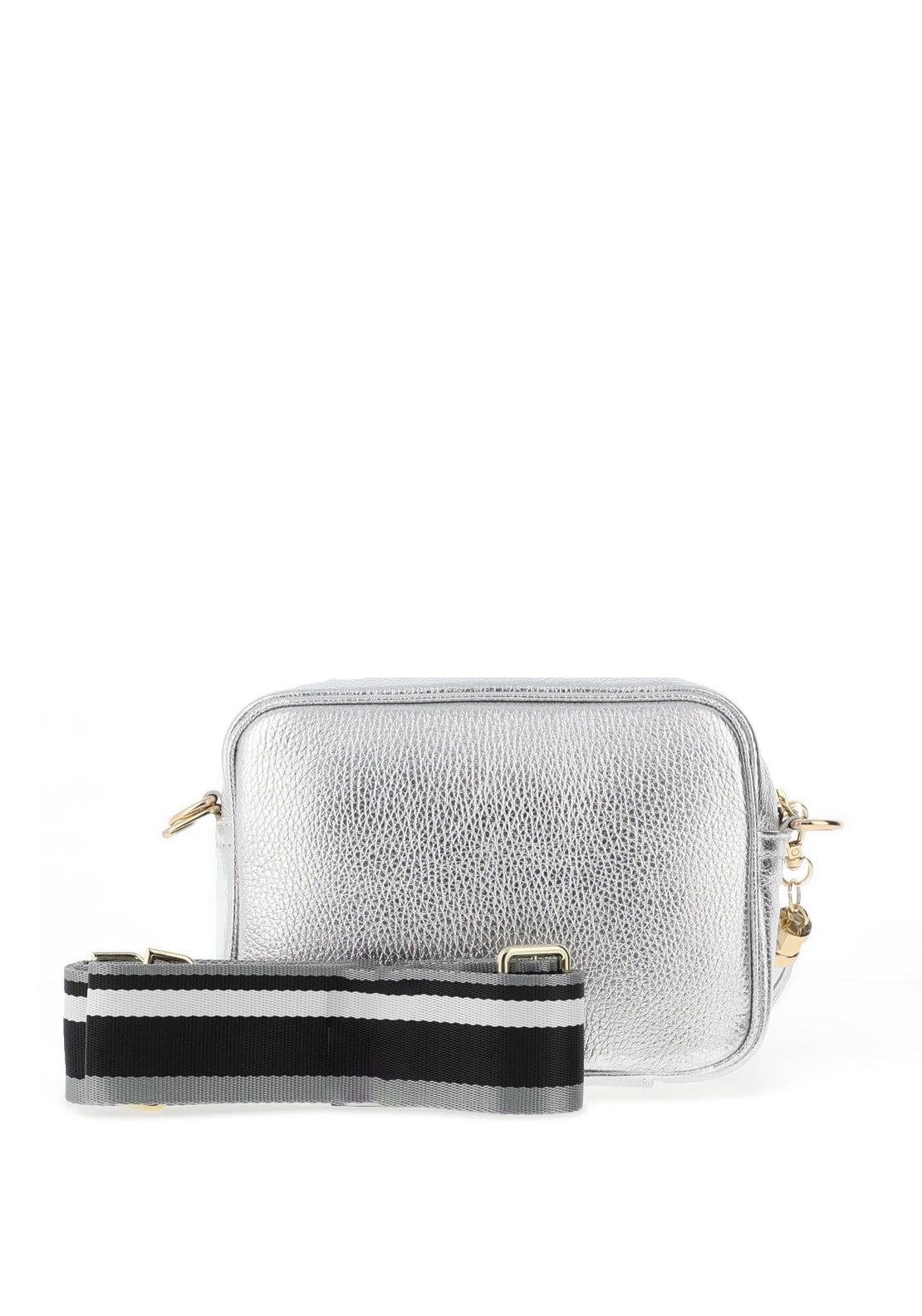 Elie Beaumont Metallic Leather Crossbody Bag, Silver