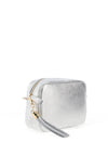 Elie Beaumont Metallic Leather Crossbody Bag, Silver