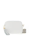 Elie Beaumont Leather Tapestry Strap Crossbody Bag, White