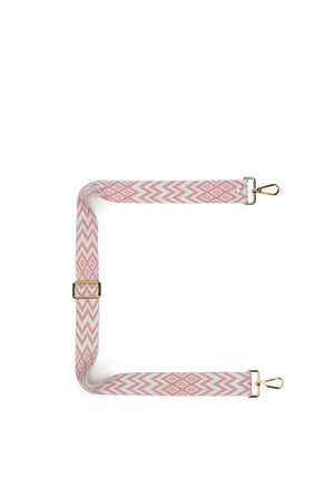 Elie Beaumont Chevron Crossbody Bag Strap, Pink and White