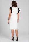Ella Boo Pinstripe Pencil Midi Dress, White