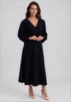 Ella Boo Cut Out Sleeve Maxi Dress UK Size 10, Navy