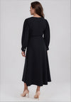 Ella Boo Cut Out Sleeve Maxi Dress UK Size 10, Navy