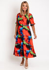 Ella Boo Watercolour Inspired Midi Dress, Multi
