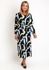 Ella Boo Abstract Print Midi Dress, Black Multi