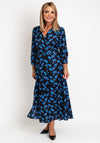 Ella Boo Leopard Print A-Line Midi Dress, Navy Multi