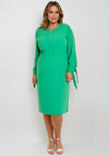 Ella Boo Tie Cuff Pencil Midi Dress, Amber Green