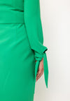 Ella Boo Tie Cuff Pencil Midi Dress, Amber Green