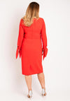 Ella Boo Tie Cuff Pencil Midi Dress, Red