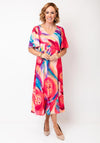 Ella Boo Blurred Print Fit and Flare Dress, Pink