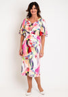 Ella Boo Twisted Bodice Detail Print Midi Dress, Multi
