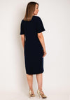 Ella Boo Contrast V Neck Pencil Dress, Navy
