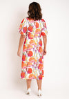 Ella Boo Square Neck Floral Midi Dress, Orange Multi