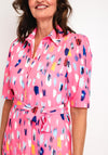 Ella Boo Abstract Print Midi Shirt Dress, Light Pink