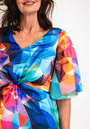Ella Boo Twisted Bodice Detail Vibrant Print Midi Dress, Multi