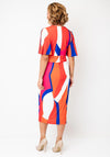 Ella Boo Abstract Print Midi Dress, Orange Multi