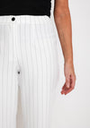 Ella Boo Pinstripe Wide Leg Trousers, White