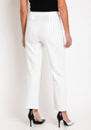 Ella Boo Pinstripe Wide Leg Trousers, White