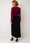 Ella Boo Sweetheart Neck Ruched Pencil Dress, Wine & Black