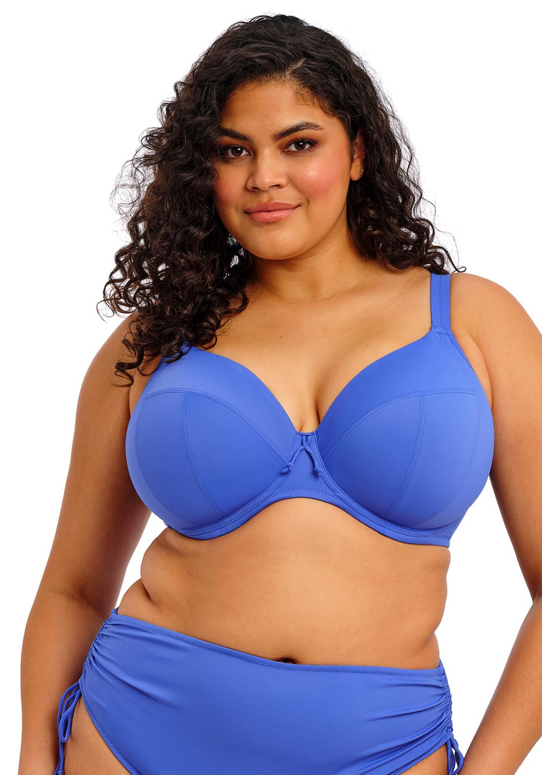 Elomi Plain Sailing Plunge Bikini Top, Blue