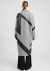 Elsewhere Contrast Panel Wool Blend Coat, Grey