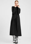 Elsewhere High Neck Draped Dress, Black