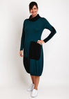 Elsewhere Flores Patch Design Jersey Midi Dress, Peacock