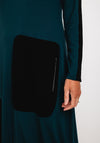 Elsewhere Flores Patch Design Jersey Midi Dress, Peacock