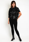 Elsewhere Afonso One Sleeve Poncho Style Top, Black