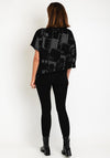 Elsewhere Afonso One Sleeve Poncho Style Top, Black