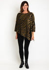Elsewhere Montanha Zebra Diagonal Hemline Top, Gold Mustard