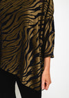 Elsewhere Montanha Zebra Diagonal Hemline Top, Gold Mustard