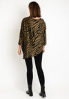 Elsewhere Montanha Zebra Diagonal Hemline Top, Gold Mustard