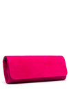 Emis Leather Suede Clutch Bag, Fuchsia
