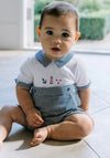 Emile Et Rose Baby Boy Finch Nautical Romper, Navy