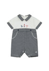 Emile Et Rose Baby Boy Finch Nautical Romper, Navy