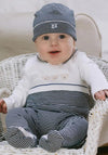 Emile et Rose Boy Jasper Babygrow and Hat, Navy