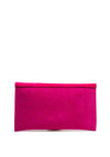 Emis Suede Leather Brooch Clutch Bag, Pink