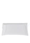 Emis Leather Envelope Clutch Bag, White & Silver