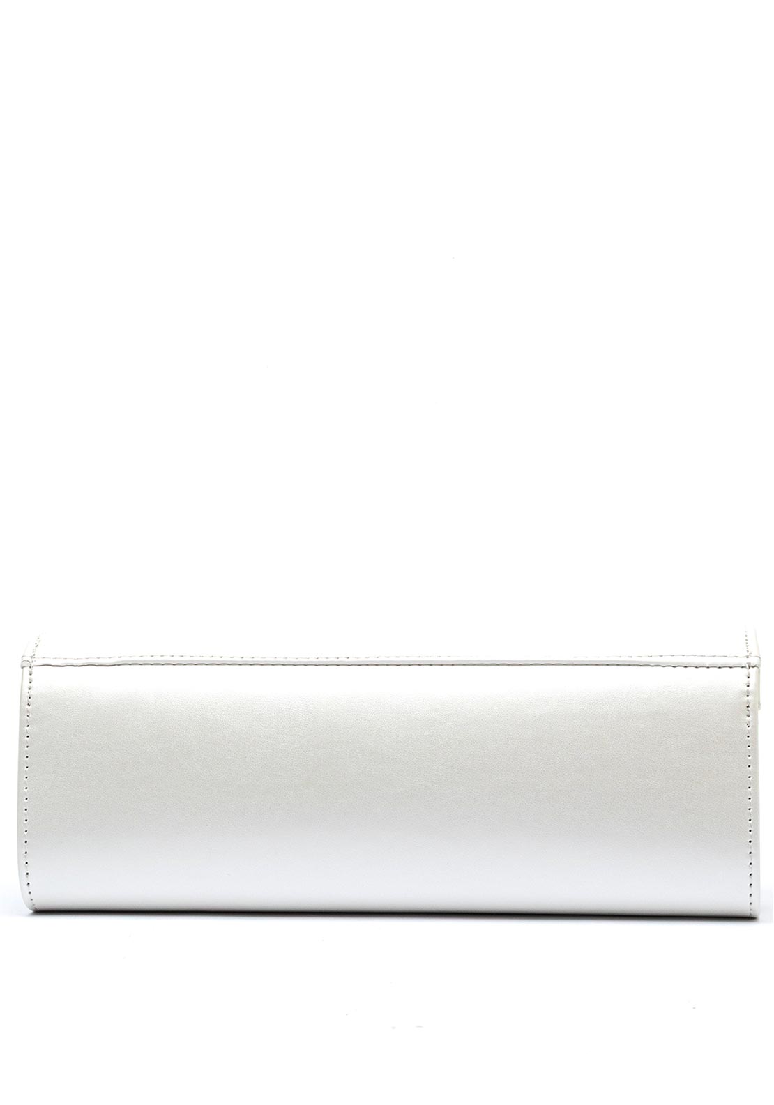 Emis Leather Pearl Detail Clutch Bag, Ecru Pearl
