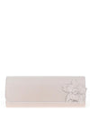 Emis Shimmer Leather Flower Clutch Bag, Pearl Pink