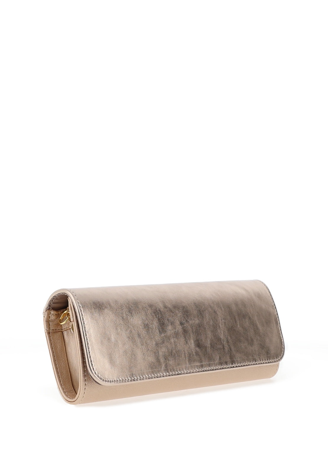 Emis Shimmer Leather Flower Clutch Bag, Gold