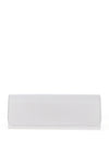 Emis Leather Shimmering Clutch Bag, White