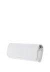 Emis Leather Shimmering Clutch Bag, White
