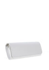 Emis Leather Shimmering Clutch Bag, White