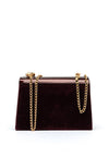 Emis Leather Patent Mini Crossbody Bag, Burgundy