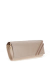 Emis Leather Shimmer Diamante Clutch Bag, Beige